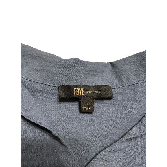 Frye Tie Front Cropped Blouse Dolman Sleeves Blue Size Small - Picture 3 of 7